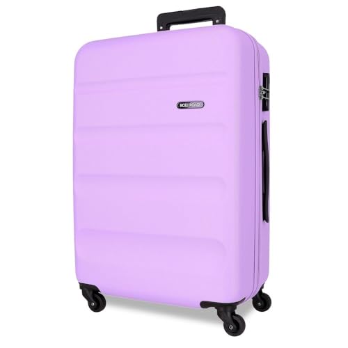 ROLL ROAD Flex Koffer, groß, violett, 51 x 75 x 28 cm, ABS, seitlicher Kombinationsverschluss, 97 l, 3,96 kg, 4 Doppelrollen, dunkelviolett, Großer Koffer von Roll Road