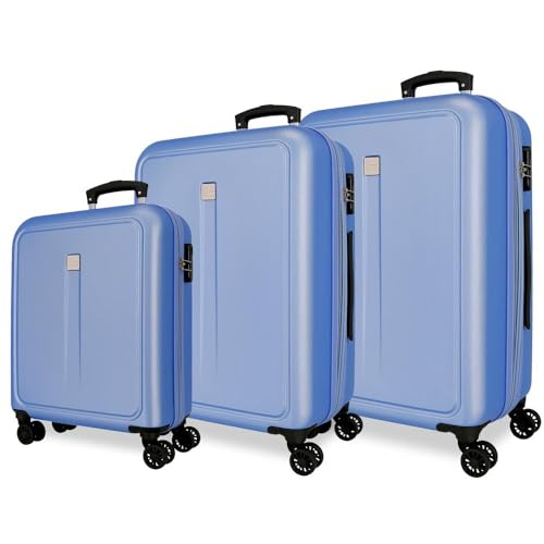 Roll Road Kambodscha Kofferset, blau, 55/68/78 cm, ABS, seitlicher Kombinationsverschluss, 190 l, 10,84 kg, 4 Doppelräder, Gepäck, Hand, blau, Koffer Set von Roll Road