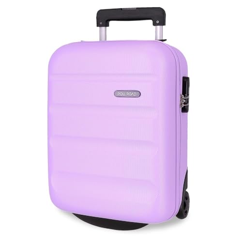 Roll Road Flex Kabinenkoffer, Violett, 31 x 40 x 20 cm, Fester ABS-Kunststoff, seitlicher Kombinationsverschluss, 33 l, 2,12 kg, 4 Doppelrollen, Gepäck, Hand, dunkelviolett, Kabinenkoffer von Roll Road