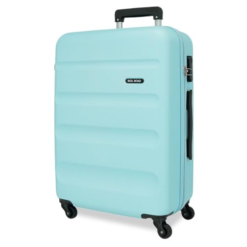 Roll Road Flex Koffer, mittelgroß, Blau, 46 x 65 x 23 cm, starr, ABS, seitlicher Kombinationsverschluss, 56 l, 3,16 kg, 4 Doppelrollen, blau, Mittelgroßer Koffer von Roll Road