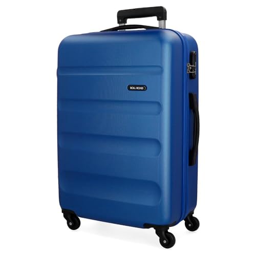 Roll Road Flex Mittlerer Koffer Blau 46x64x23 cms Hartschalen ABS Kombinationsschloss 56L 3,1Kgs 4 Räder von Roll Road
