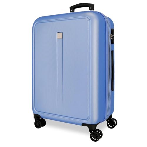 Roll Road Kambodscha, großer Koffer, blau, 52 x 75 x 30 cm, starr, ABS, seitlicher Kombinationsverschluss, 97 l, 4,76 kg, 4 Doppelrollen, blau, Großer Koffer von Roll Road