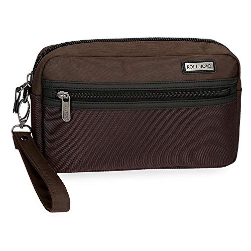 Roll Road Stock Brieftasche Handtasche Braun 24,5x15x6 cms Polyester von Roll Road