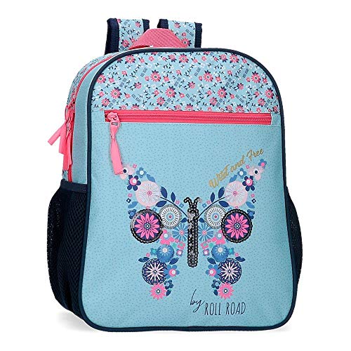 Roll Road Wild and Free Vorschul-Rucksack anpassbar an Trolley Blau 27x33x11 cms Polyester 9.8L von Roll Road