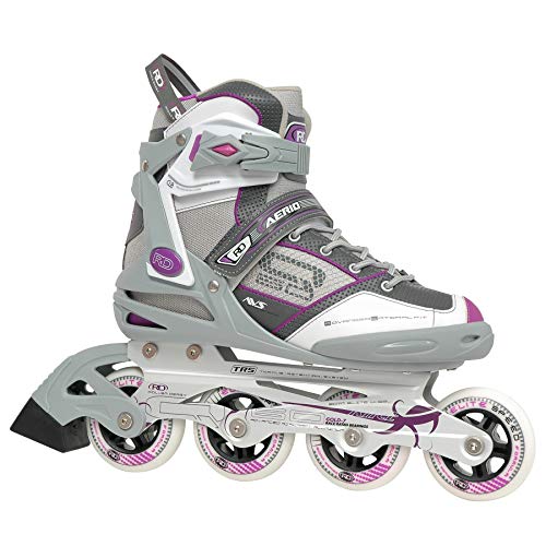 Roller Derby AERIO q-60 Damen Inline Skates, Mädchen Unisex Damen Herren Jungen, Grey/White/Purple, 9 von Roller Derby