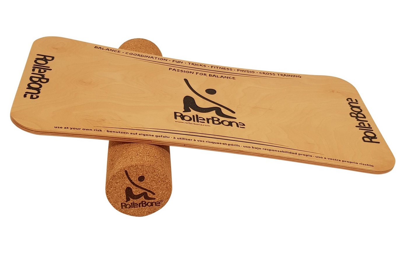 RollerBone Balanceboard RollerBone Balance-Board Set natürliches Material Ahorn Holz & Kork, nachhaltiges Material aus Ahorn Holz & Kork von RollerBone