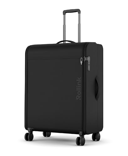 FUTO Faltbarer Koffer – Ultraflach Faltbar, Patentiert, mit Abnehmbaren Rädern – Revolutionäres Reisegepäck (Black, Large 74x52x29cm) von Rollink