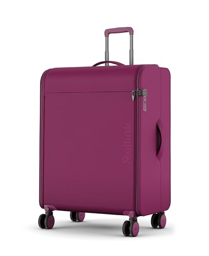 FUTO Faltbarer Koffer – Ultraflach Faltbar, Patentiert, mit Abnehmbaren Rädern – Revolutionäres Reisegepäck (Boysenberry, Medium 65x47x28cm) von Rollink