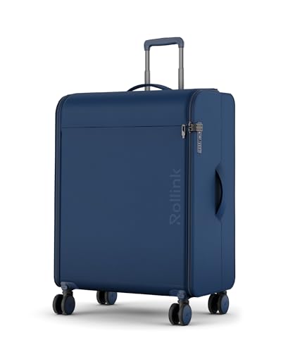 FUTO Faltbarer Koffer – Ultraflach Faltbar, Patentiert, mit Abnehmbaren Rädern – Revolutionäres Reisegepäck (Poseidon Blue, Medium 65x47x28cm) von Rollink