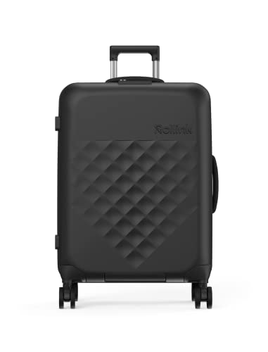 Rollink Vega 360 - Leichter Faltbarer Koffer für stressfreies Reisen (Black, Check-In M) von Rollink