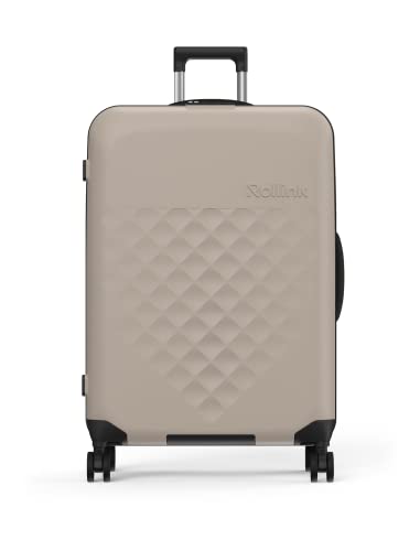 Rollink Vega 360 - Leichter Faltbarer Koffer für stressfreies Reisen (Warm Grey, Check-In L) von Rollink