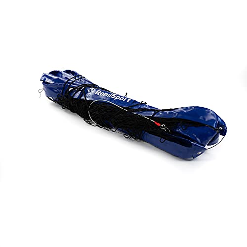 professionelles Netz für Beachvolleyball Volleyball 9.5m, professionelles Netz zum Strandvolleyball Blau Wetterfest Indoor Outdoor Garten Strand Sport von RomiSport