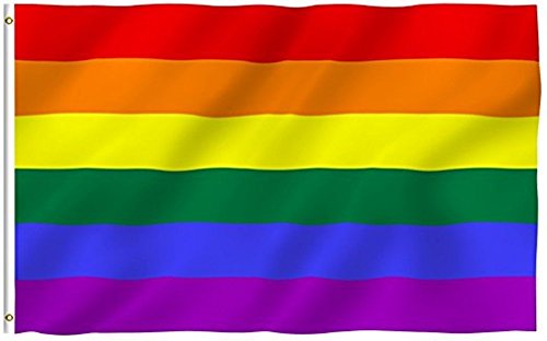Romote Regenbogen-Frieden Flaggen Banner LGBT Pride Flag Lesben Homosexuell Parade Hauptdekoration 3X5ft von Romote