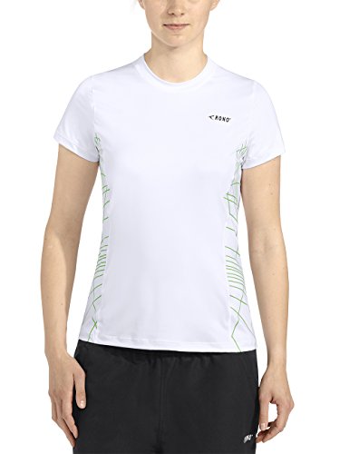Rono Damen T-Shirt Präsentations, White / Classic Green (6114), L, 1128340 von Rono