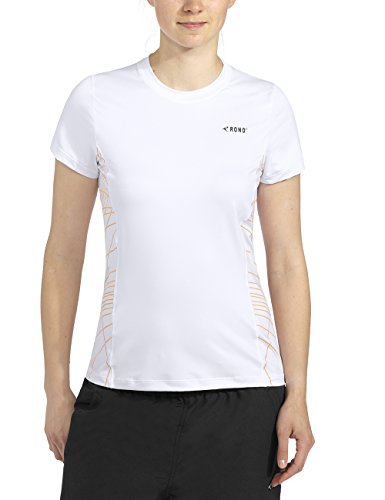 Rono Damen T-Shirt Präsentations, White / Saffron (6104), XS, 1128340 von Rono