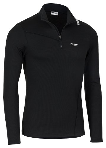 Rono Herren Shirt/Zipneck Heatrelease Z-Top , Black (900) XL,1127690 von Rono
