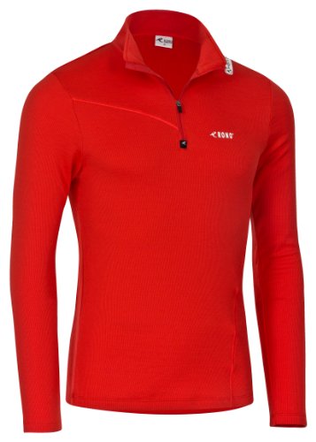 Rono Herren Shirt/Zipneck Heatrelease Z-Top , Fiery Red (126) XXL,1127690 von Rono