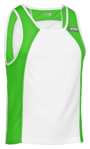 Rono Herren Shirt Minimesh Singlet, White/Classic Green, XL von Rono