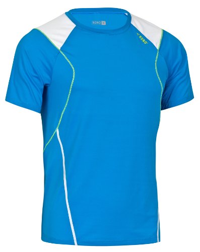 Rono Herren Sport Shirt Superfast Crewneck, Blue Danube, L von Rono