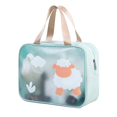 Ronoza Kosmetiktasche Transparent,Wasserdicht Waschtasche Damen,Süße Schafe Wash Bag Travel,Kulturbeutel Transparent,Durchsichtige Kosmetiktasche,Kulturbeutel Durchsichtig,Kosmetiktasche Durchsichtig von Ronoza