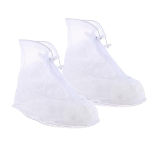 Ronyme 2X wasserdichte Regen Schuhe Abdeckung Anti Slip Stiefel Wandern Bike Wiederverwendbare Überschuhe Weiß von Ronyme