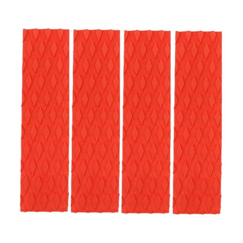 Ronyme 4-teilige Surfbrett-Traktionspads, Bootsdeck-Platte, rutschfeste Bootsbodenmatte, Eva-Deck-Griffpad für Skimboard-Skateboard, Rot von Ronyme