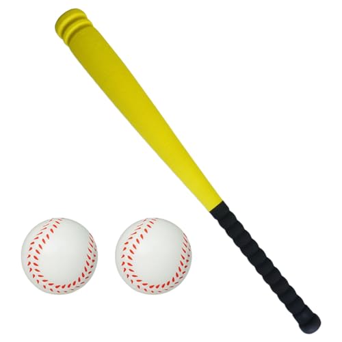 Ronyme Baseball-Spielzeug für Kinder, Baseballschläger, Spielzeug, Schlagfähigkeiten, Mini-Baseballschläger und Bälle, Set für Kinder, Schlagspiel für, gelb 64cm von Ronyme