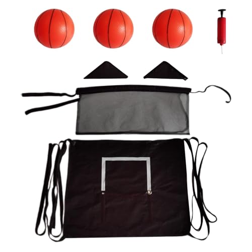 Ronyme Basketballkorb für Trampolin mit Verbindungsseilen, einfach aufzubauen für Basketballliebhaber, 3 Bälle von Ronyme