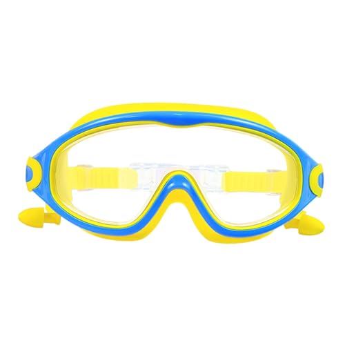 Ronyme Schwimmbrille mit Ohrstöpseln für Jungen und Mädchen, leichte Schwimmbrille aus weichem, Kinder-Schwimmbrille für Wassersport, Gelb von Ronyme