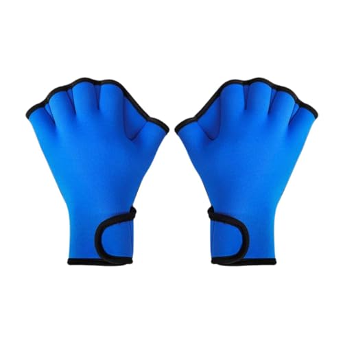 Ronyme Schwimmhandschuhe mit Schwimmhäuten, Fingerlose Handschuhe, Einfach zu Verwendende Wasserabweisende Tauchhandschuhe, Wasserhandschuhe für Das Tauchpad , Blau, m von Ronyme