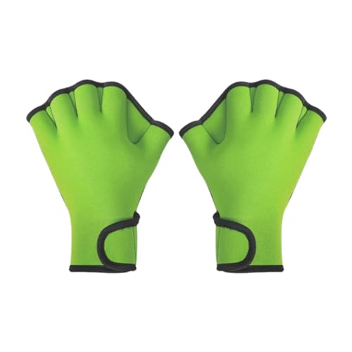 Ronyme Schwimmhandschuhe mit Schwimmhäuten, Fingerlose Handschuhe, Einfach zu Verwendende Wasserabweisende Tauchhandschuhe, Wasserhandschuhe für Das Tauchpad , Grün, m von Ronyme