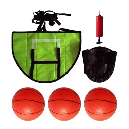 Ronyme Trampolin-Basketballkorb, leichte Grundplatte, stabil, für Kinder und Jugendliche, stabiles Trampolin-Zubehör, Basketballständer, mit 3 Stück Bällen von Ronyme