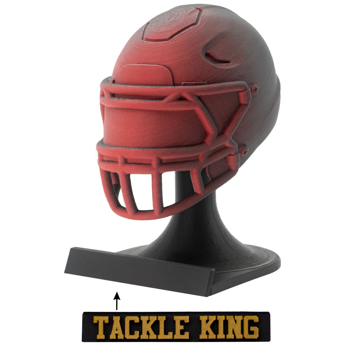 American Football MVP Helm Trophäe rot-schwarz Helm + Ständer Tackle King von Rookie GOAT