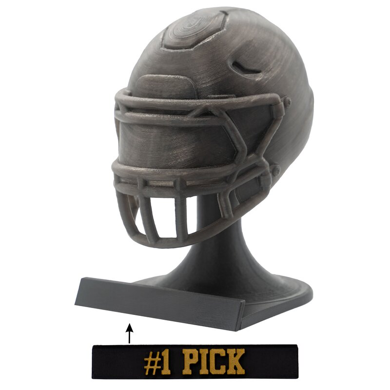 American Football MVP Helm Trophäe schwarzlicht Helm + Ständer No.1 Pick von Rookie GOAT