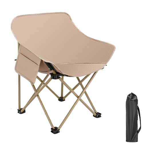 Rordigo Klappbarer Campingstuhl mit Aluminiumrahmen, Tragbarer Outdoor-Stuhl zum Wandern und Strand, Erdiges Gelb von Rordigo
