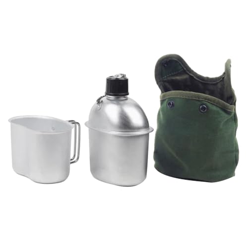 Rordigo Outdoor-Kantinen-Kochgeschirr-Set, 0,9 L, Kantinenbecher, Tragbare Wasserflasche mit Haltegriff, Becher für Outdoor-Camping, Wandern, Langlebig von Rordigo
