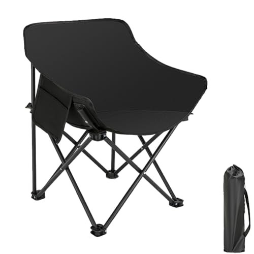Rordigo Tragbarer Outdoor-Stuhl mit Aluminiumrahmen, Klappbarer Campingstuhl für Wandern und Strand, Schwarz von Rordigo