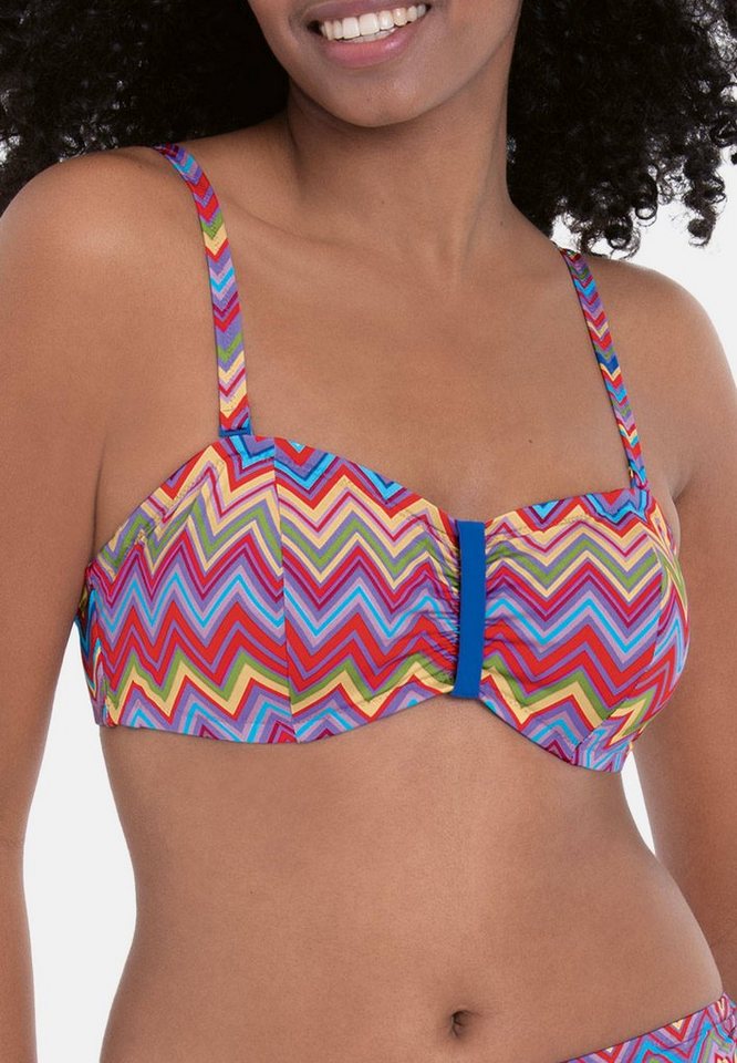 Rosa Faia Bügel-Bikini-Top Magic Wave (1-St), Bikini-Top - Auch in Bandeau-Form tragbar, Farbenfrohes Muster von Rosa Faia