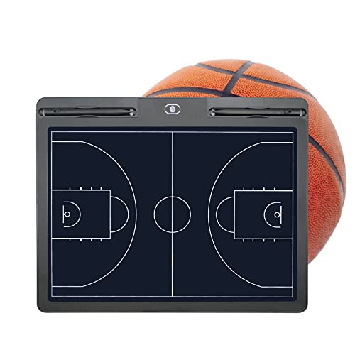 Basketball Taktikboard, RoseFlower Elektronisches Basketball Taktikbrett Coach Board Trainer Taktiktafel Taktikmappe mit Aktualisiert LCD Schreibtafel, Stifte - Ideal für Taktiken und Spielanpassungen von RoseFlower