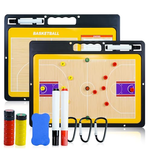 RoseFlower Basketball Taktikboard, Professional Basketball Taktikbrett Coach Board Magnetische Trainer Taktiktafel Taktikmappe mit Magnete Stifte Radiergummi - Ideal für Taktiken und Spielanpassungen von RoseFlower