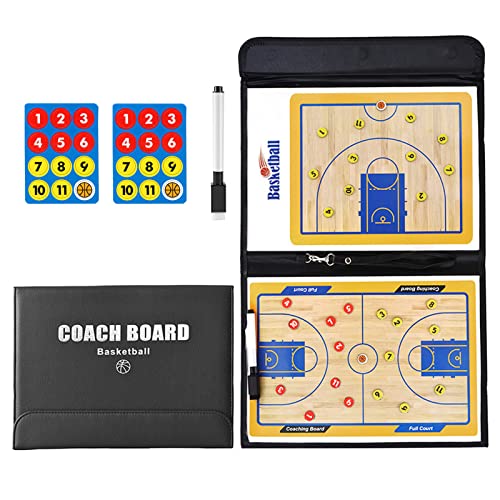 RoseFlower Basketball Taktikbrett Coach Board, mit Marker Stift und Magneten, Profi Taktikmappe Strategiebrett für die Schulung und Spielanalyse von RoseFlower