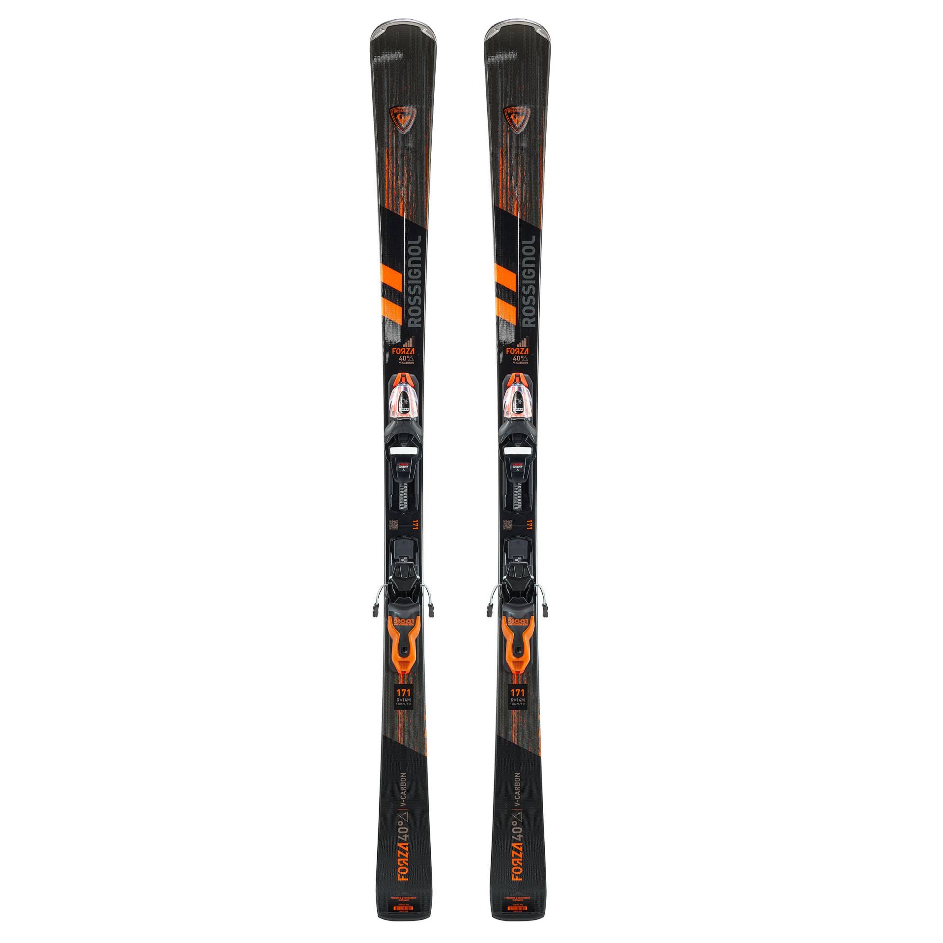 Ski Herren mit Bindung Piste - Forza 128 40° Rossignol schwarz/orange von Rossignol