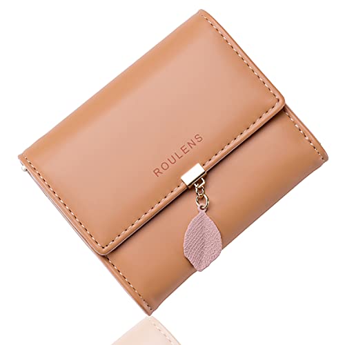 Roulens Brieftasche aus PU-Leder mit RFID-Motiv, mit Mehreren Kartenfächern und Kartenfächer, A/Orange-S, Klein, Exquisit von Roulens