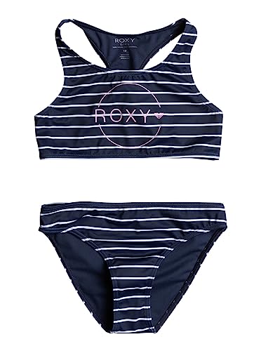 Roxy Bico Basic Stripe - Zweiteiliges Crop-Top-Bikini-Set für Mädchen 6-16 Blau von Roxy