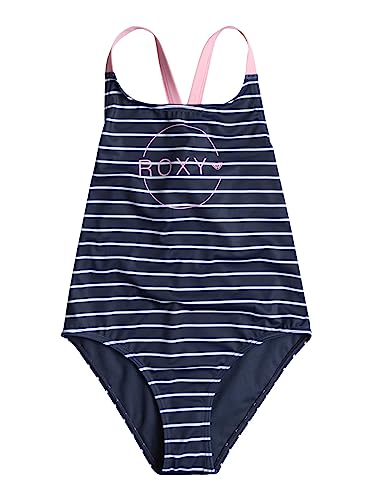 Roxy Bico Basic Stripe - Hinten überkreuzter Badeanzug für Mädchen 6-16 Blau von Roxy