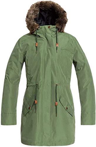 Roxy Damen Wasserdichte 3-in-1-jacke Amy 3in1 - Wasserdichte 3-in-1-Jacke für Frauen, bronze green, XL, ERJJK03366 von Roxy