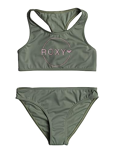 Roxy Basic Active - Zweiteiliges Crop-Top-Bikini-Set für Mädchen 6-16 Grün von Roxy