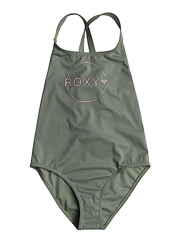 Roxy Basic Active - Hinten überkreuzter Badeanzug für Mädchen 6-16 Grün von Roxy