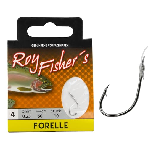 Roy Fishers Gebundene Vorfachhaken Forelle - Fertig gebundene Haken für erfolgreiches Forellenangeln (Gr.4) von Roy Fisher's