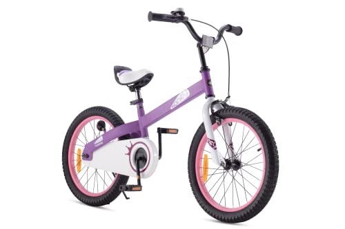 RoyalBaby Honey Kinder Fahrrad Kleinkind Fahrrad 16 Zoll, Rücktrittbremse mit Training Räder Kickstand, Unisex Mode Stile Lilac von RoyalBaby